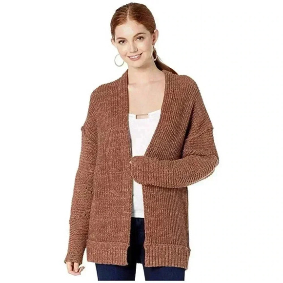 [L] Free People  Women's High Hopes Cardigan Brown - Picture 3 of 10